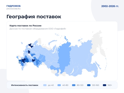 География поставок ООО «Гидрофоб»