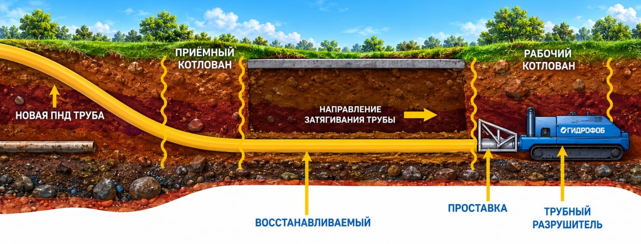Протягивание нового трубопровода