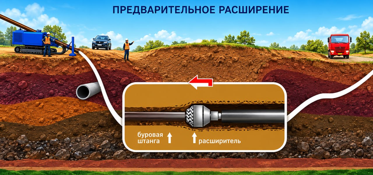 Расширение скважины ГНБ